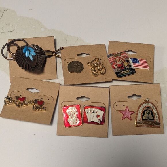 American Vintage Jewelry - 11 piece antique pin set of mix and match pins